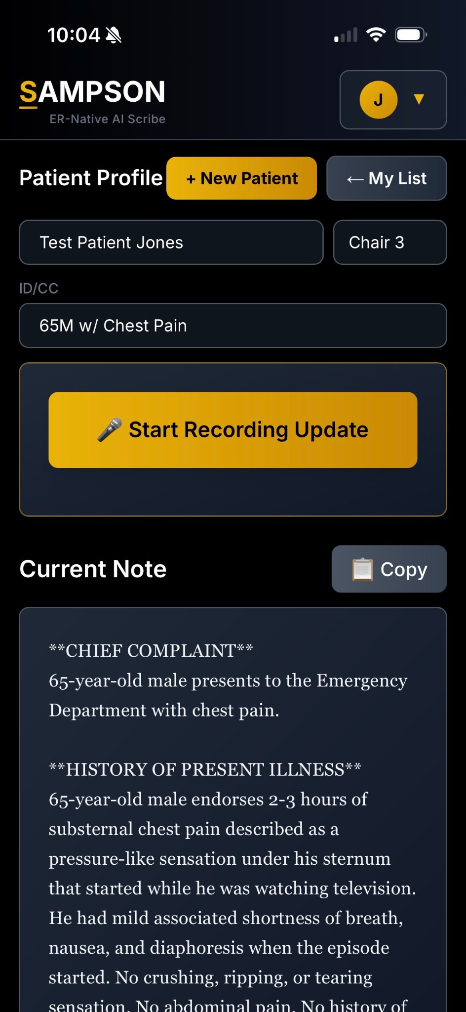 Complete note output
